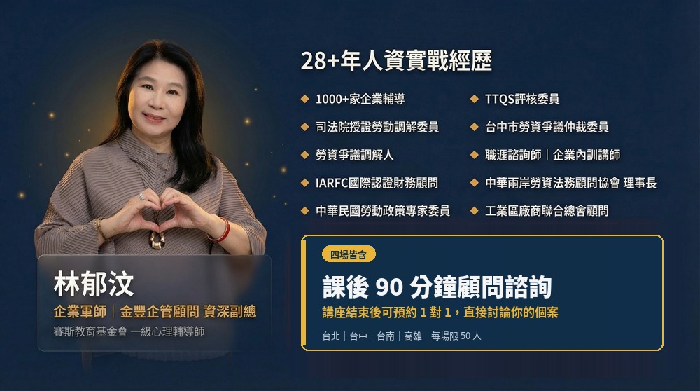 企業軍師林郁汶｜金豐企管資深副總 課後 90 分鐘顧問諮詢